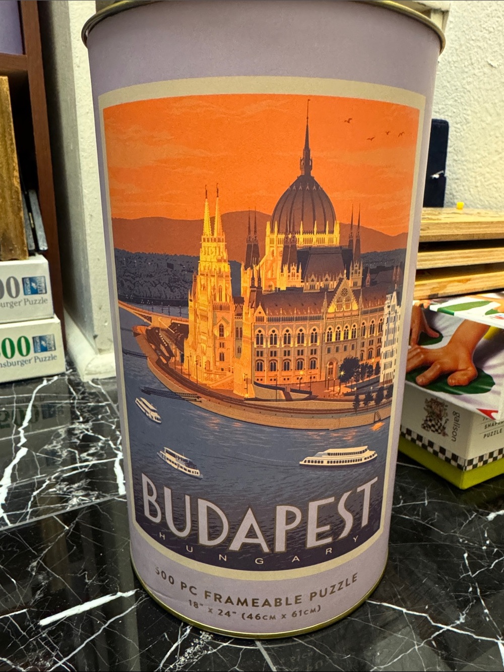 DesignWorks Ink Lavender & Gold World Travel Puzzle Tube